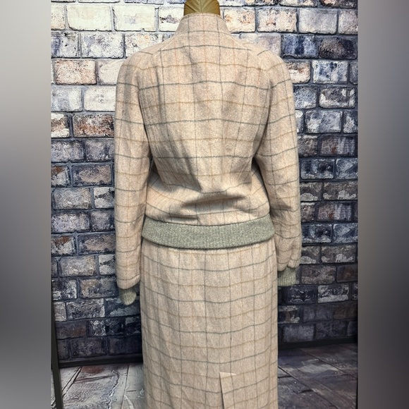 Les Copains Wool Cashmere Skirt Suit Set Jacket 42 6-8 M / Skirt  46 10 L - Picture 8 of 14